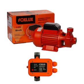 Kit Bomba D`Água Periférica 1CV Bivolt + Pressostato Foxlux