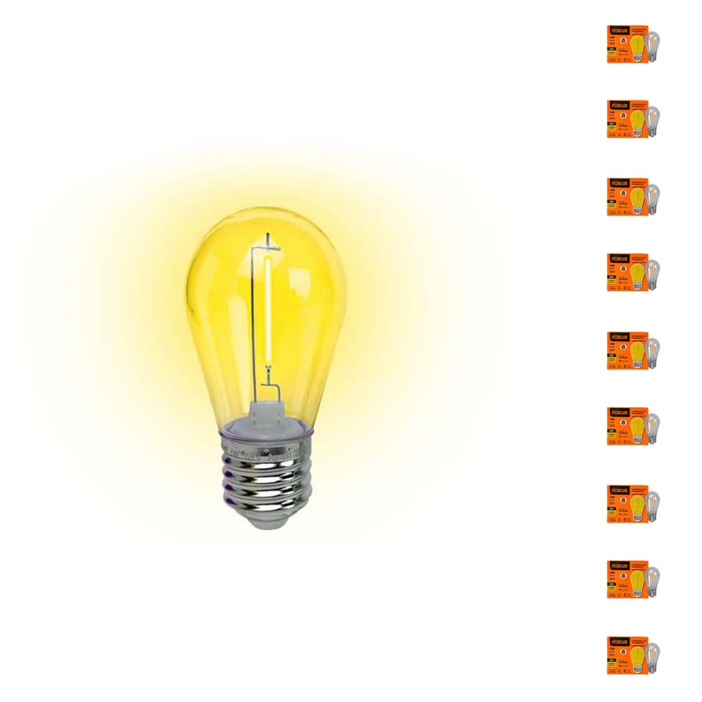 Kit 40 Lâmpada Led Filamento Amarelo 1W E-27 127V Foxlux