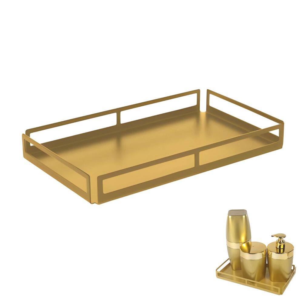 Bandeja Organizadora Retangular Média 15x25cm Decoração Dourado Fosco - 6024DO Future