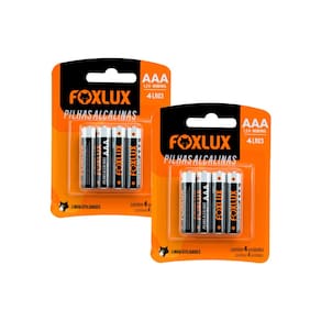 Pilha Alcalina Palito AAA Foxlux com 8 Unidades
