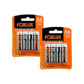 Pilha Alcalina Pequena AA Foxlux com 8 Unidades