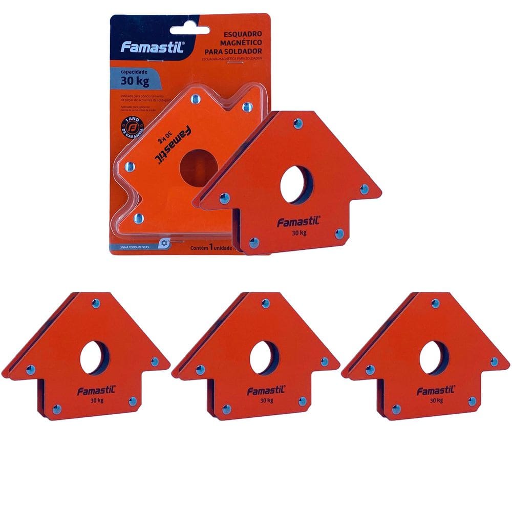 Kit 4 Esquadro Magnetico para Solda 30 Kg Famastil