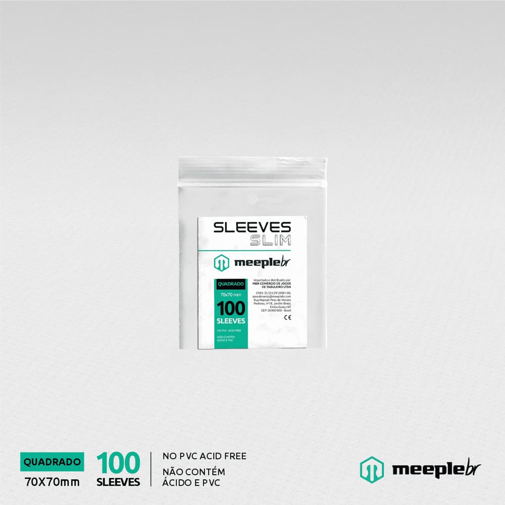 Sleeves MeepleBR SLIM - QUADRADO (70x70mm)