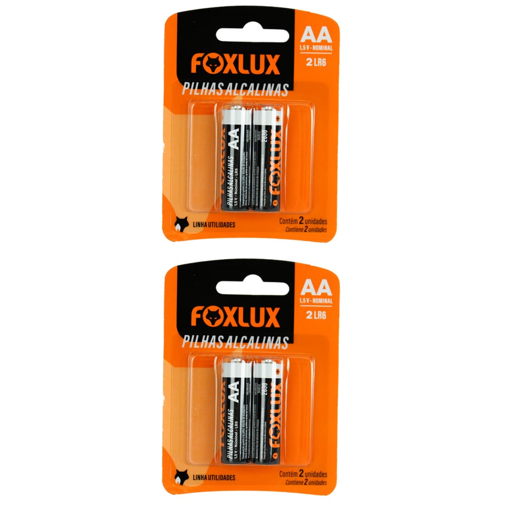 Kit 4 Pilha Alcalina Pequena AA Foxlux