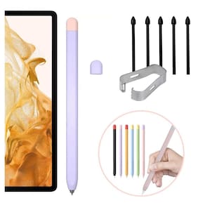 Capa Antiderrapante + Pontas Extras Para S-Pen Galaxy Tab S8
