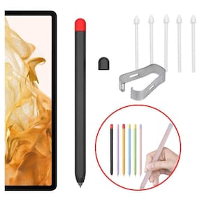 Capa Antiderrapante + Pontas Extras Para S-Pen Galaxy Tab S8