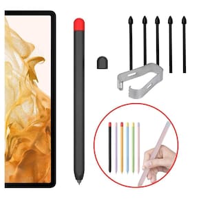 Capa Antiderrapante + Pontas Extras Para S-Pen Galaxy Tab S8