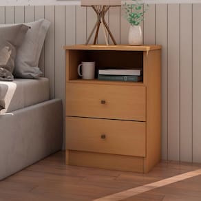 Mesa de Cabeceira Irlanda 2 Gavetas Freijó - Genialflex