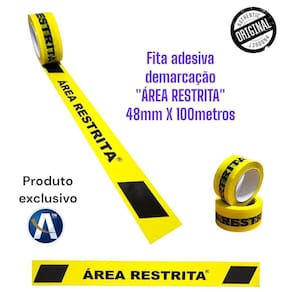 Fita Adesiva Amarela Área Restrita 48Mmx100M