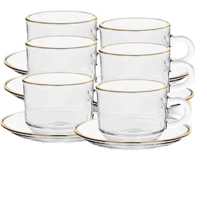 Conjunto de Xícaras de Vidro 200ml 12 Pçs N2444409 - Quanhe