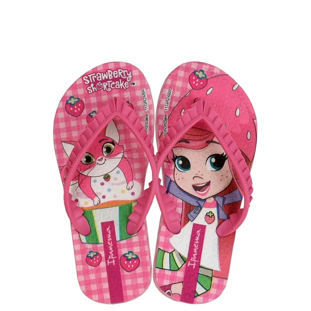 Chinelo Ipanema de Dedo Infantil Meninas Moranguinho Rosa