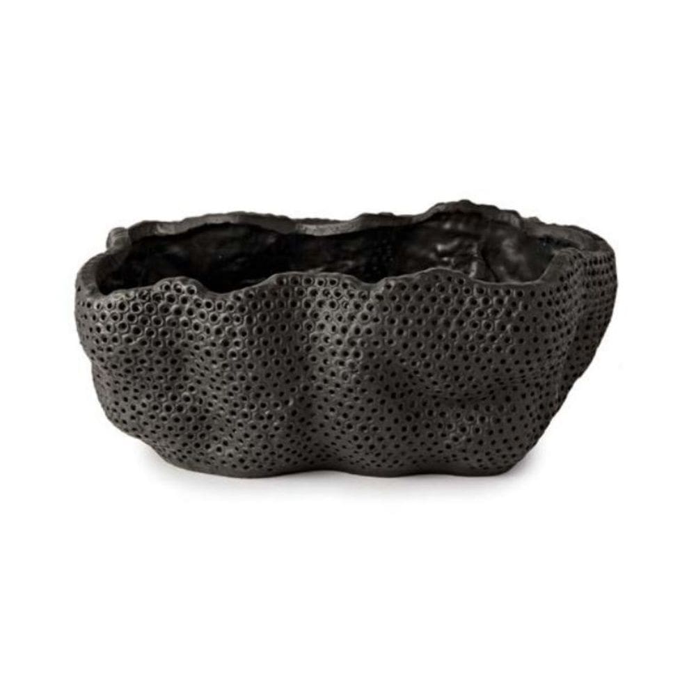 Centro de Mesa Decorativo Coral Preto em Poliresina 19x44cm Mart