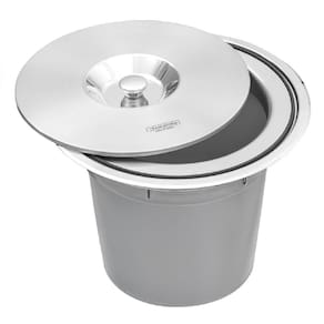 Lixeira de Embutir Clean Round Aço Inox com Balde 8 L Tramontina