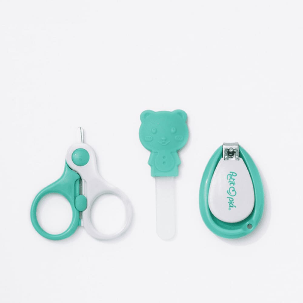 Kit De Cuidados E Higiene Do Bebê 3 Peças Verde Petit Piá