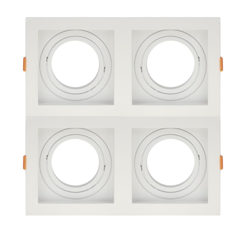 Spot de Embutir Quadrado Recuado Quadruplo AR111 Direcionável Branco