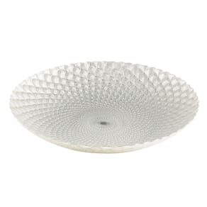 Centro de Mesa Decorativo de Vidro Stambul Branco Perolado 7x40cm Wolff
