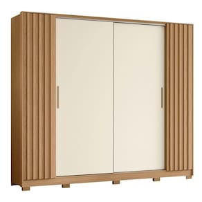 Guarda Roupa Jacarandá Ripado Com Portas De Correr Albatroz Freijó/off White (flex)