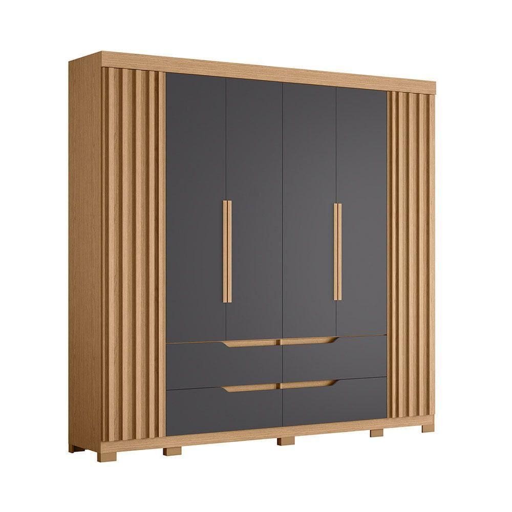 Guarda Roupa Doble Casal 6 Portas Albatroz Moveis Freijó/titanium