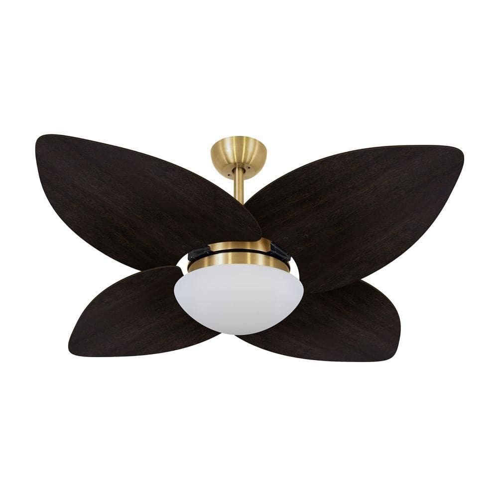 Ventilador De Teto Kovalski Dourado 4 Pás Tabaco 110V