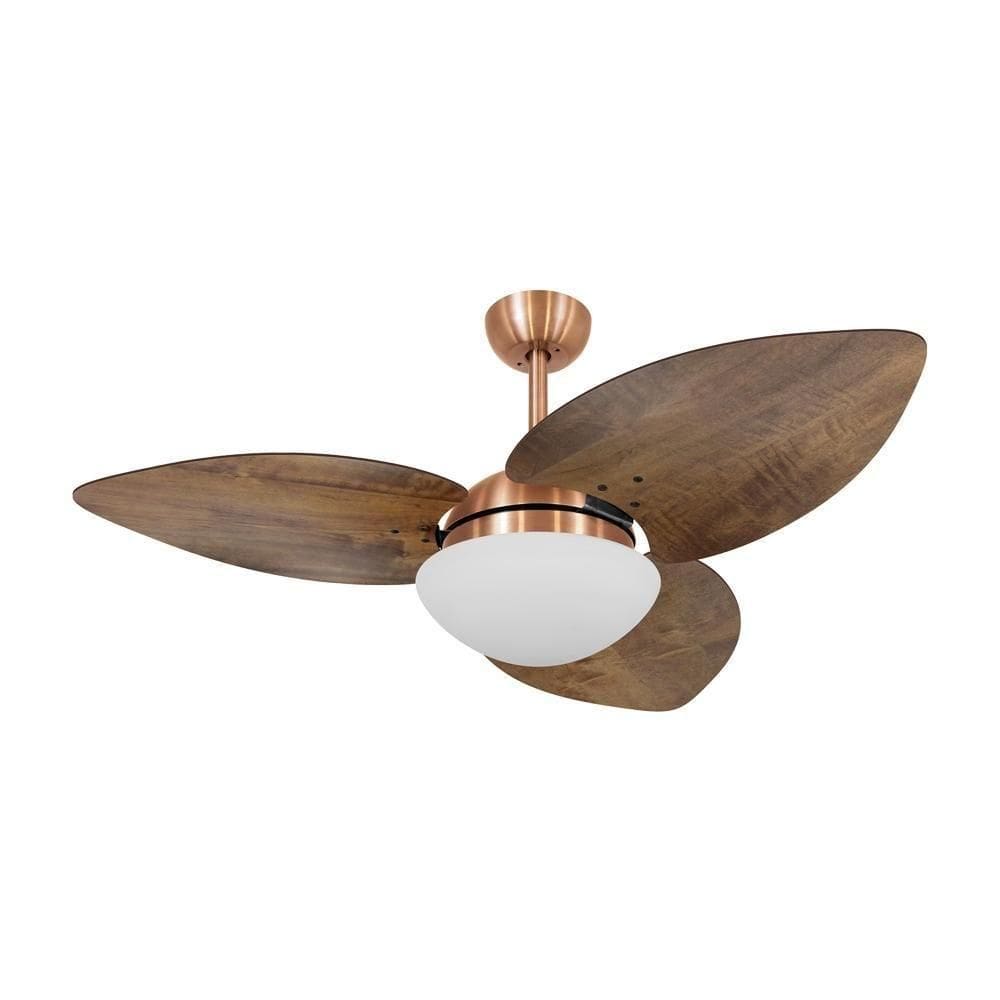 Ventilador De Teto Kovalski Cobre 3 Pás Rádica Imbuia 110V
