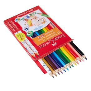 Lápis de Cor Ecolápis Triangular Jumbo 12 Cores e 2 Lápis Grafite Faber Castell
