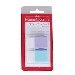 Borracha Max Tons Pastel Com 2 Faber Castell