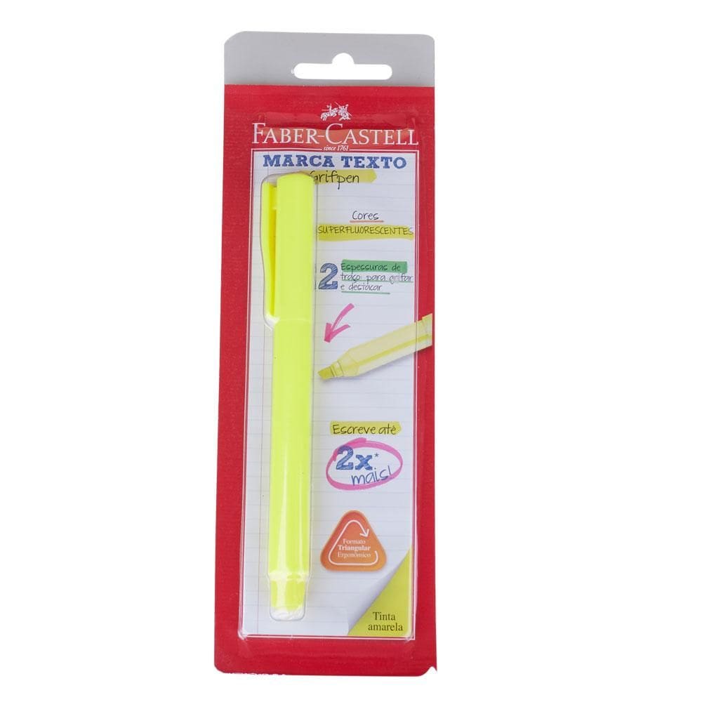 Marcador de Texto Amarelo Grifpen Faber Castell SM/MTAMZF