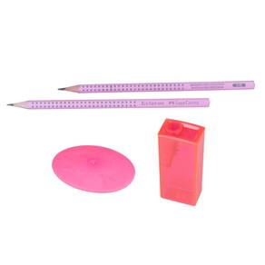 Kit 2 Lápis com Borracha e Apontador Ecolápis Faber Castell SM2001RSAP