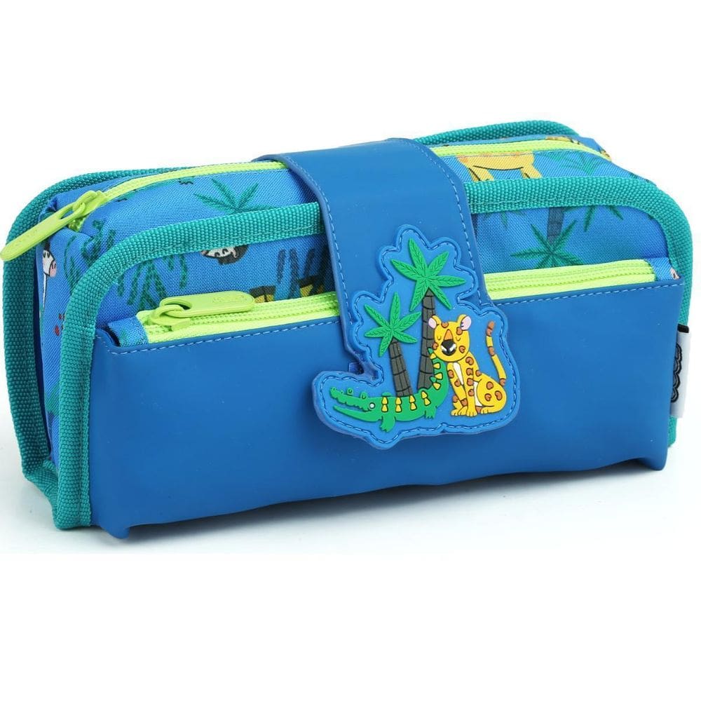 Estojo Duplo Necessaire Juvenil Escolar Organizador - Verde