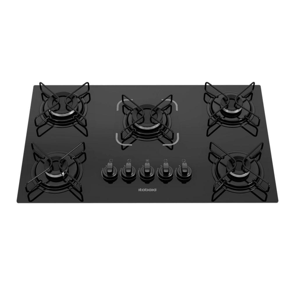Cooktop Itatiaia Essencial 5 Bocas Mesa Vidro Preto Bivolt