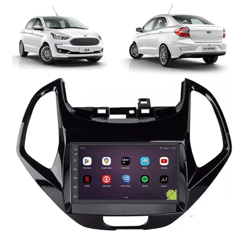 Kit Multimidia Ka 2019 / 2021 Mold Black Android 7 Pol 2/32gb Carplay Gps - 701K FirstOption