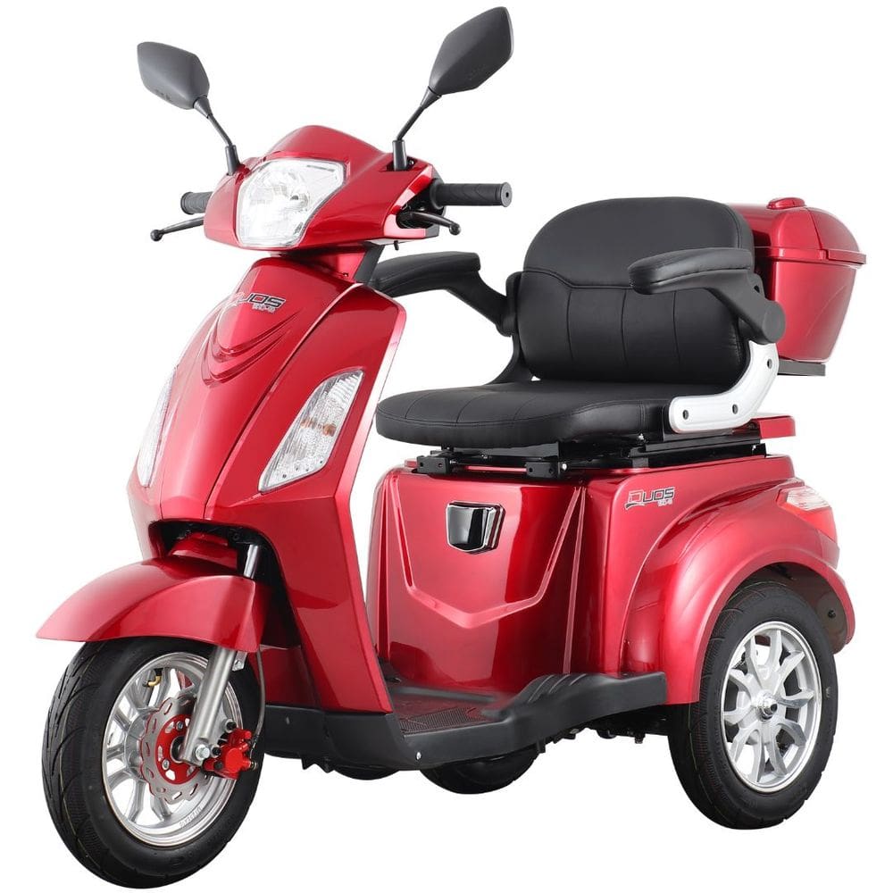 Triciclo Elétrico 1000W Lítio Tração Reduzida Eko-10 PRO Vermelho - Não precisa de CNH