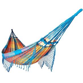 Rede de Dormir Casal Balanço de Algodão Reforçada 3,80m x 1,50m Aquarela