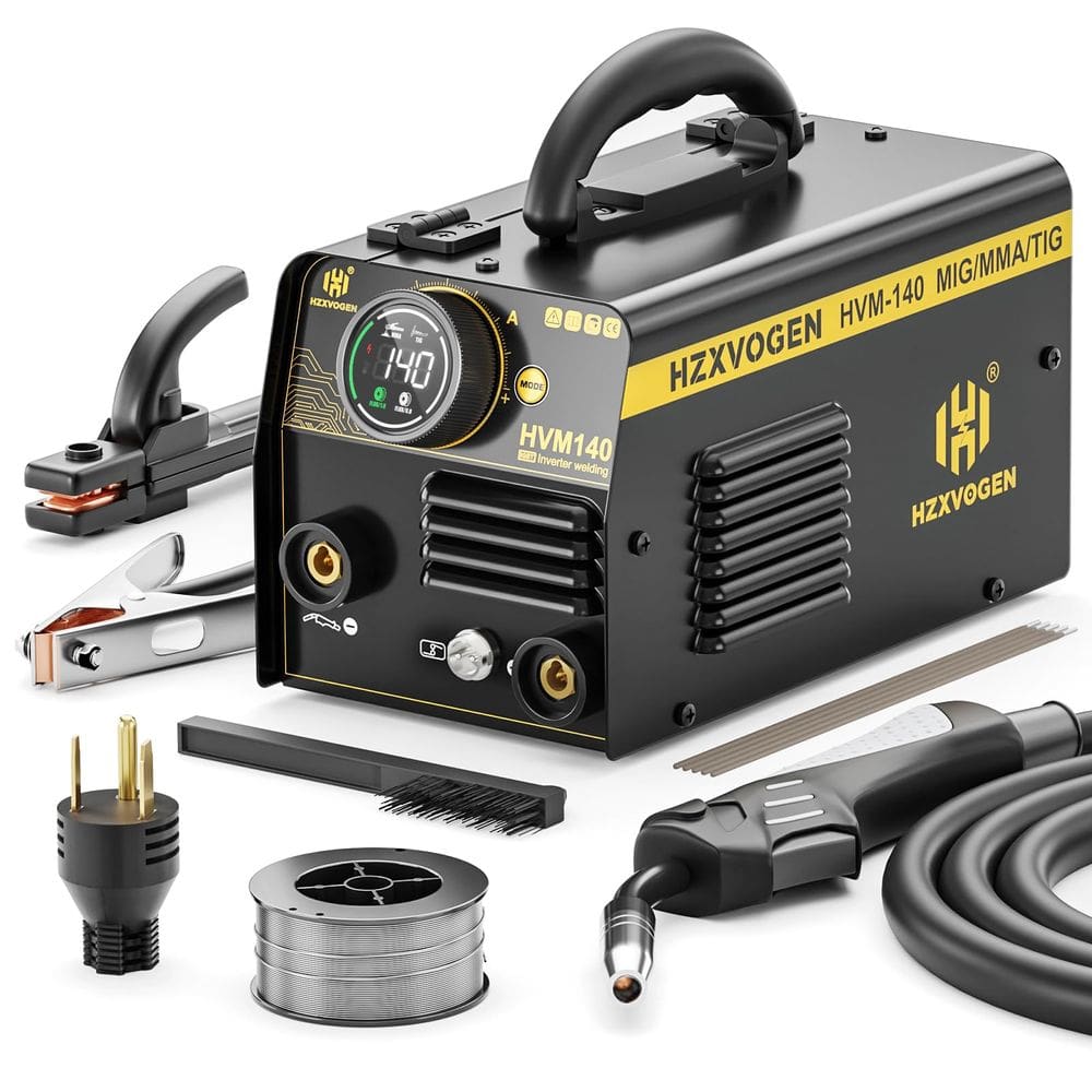 Soldador H HZXVOGEN MIG 140A 110V/220V Flux Core 3 em 1