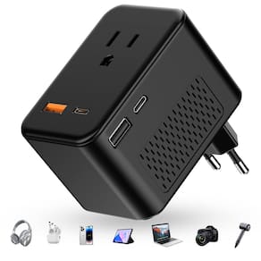 Adaptador conversor de tensão de viagem 220V a 110V com PD 20W