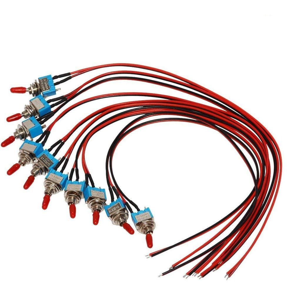 Interruptor de alternância VONVOFF ON/OFF SPST 3-240V 3A/6A com fios 10 unidades