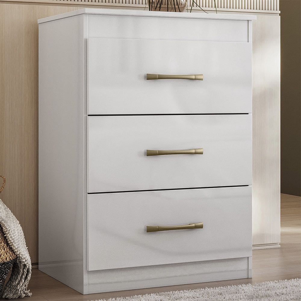 Cômoda Vitória com 3 Gavetas Branco Moval