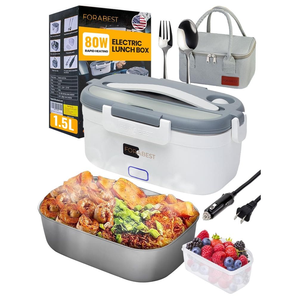Lancheira elétrica FORABEST Premium Design 1.5L em aço inoxidável