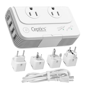 Conversor de tensão Ceptics 200W 220V a 110V com 3 portas USB