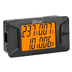 Medidor de corrente elétrica DC DROK 40-400V 100A Digital LCD Tensão de Potência