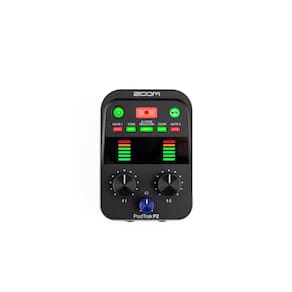 Gravador de podcast Zoom PodTrak P2 com 2 entradas de microfone USB SD de 1 TB