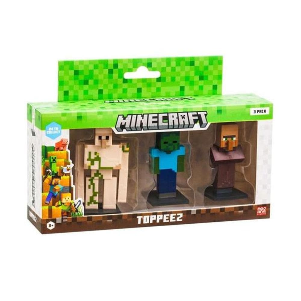 Boneco - Minecraft Aldeao zumbi e Golem de Ferro MULTIKIDS