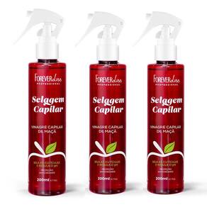 Kit 03 Vinagre Capilar de Maçã Forever Liss 200ml