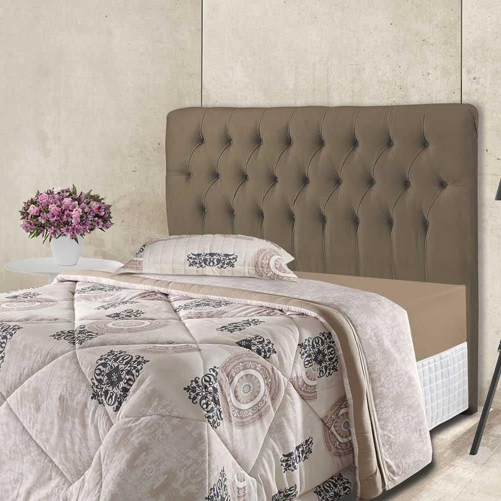 Cabeceira Capitonê Queen Size Box Iasmin Atraente Animale Marrom 1,60