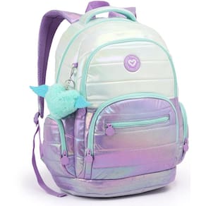 Mochila Costas Color Up Passeio Escolar Metalizada - Acqua