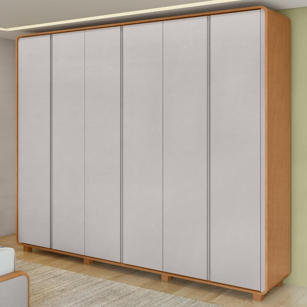Guarda-Roupa Casal 6 Pts Easy Like Amendoa Clean/Off White
