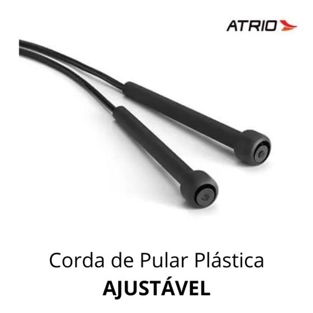 Corda De Pular Plástica Preta Es120 - Atrio