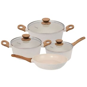 Jogo de Panelas Cerâmica Fundo Triplo Indução Style Cook Mármol 4 Peças - Mimo Style
