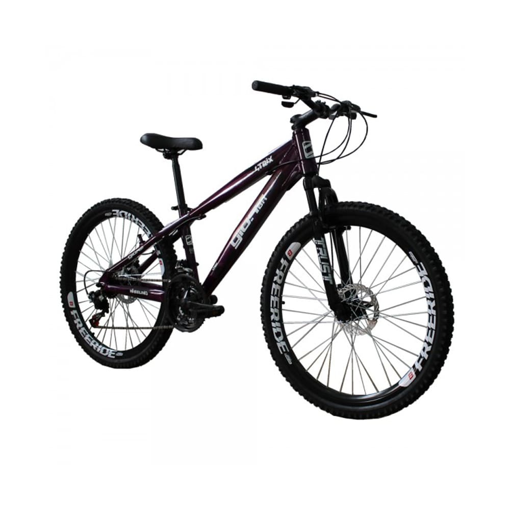 Bicicleta Gios FRX/4Trix Freeride Aro 26 Freio a Disco 21V Cambios Shimano Gios Roxo Perolizado do Grau