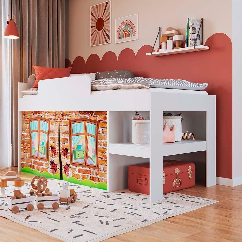 Cama Cabaninha Solteiro Elevada Branco